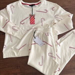 Jane and Delancey soft and comfy candy cane lounge set